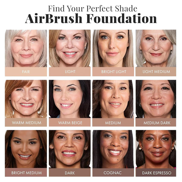 Magicminerals Airbrush Foundation by Jerome Alexander â 2Pc Set with Airbrush Foundation and Kabuki Brush - Spray Makeup with Anti-Aging