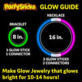 Partysticks Glow Sticks Party Supplies 100Pk - 8 Inch Glow in the Dark Light up Sticks Party Favors, Glow Decorations, Neon Party Glow Necklaces