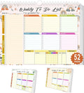 Weekly Planning To-Do-List Pad, 52 Undated Sheets for Daily To-Do Lists, Habit Tracking, Academic Scheduling, and Productivity Goals - Perfect for