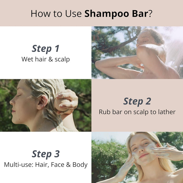 All-In-One Cacao Shampoo Bar for Every Hair Type & Skin Types, Cruelty-Free, Vegan, Natural Ingredients Handmade with No