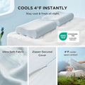 Bedsure Cervical Neck Pillow for Sleeping, Odorless Memory Foam with Cool-Touch Ice Pillowcases, Ergonomic Contour Pain Relief, Dorm Neck Support