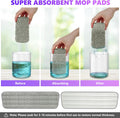 6 Pack Reusable Mop Pads Compatible with Swiffer Powermop, Wood Floor Pads Microfiber Mop Replacement Refills Machine Washable for All Floor Surfaces
