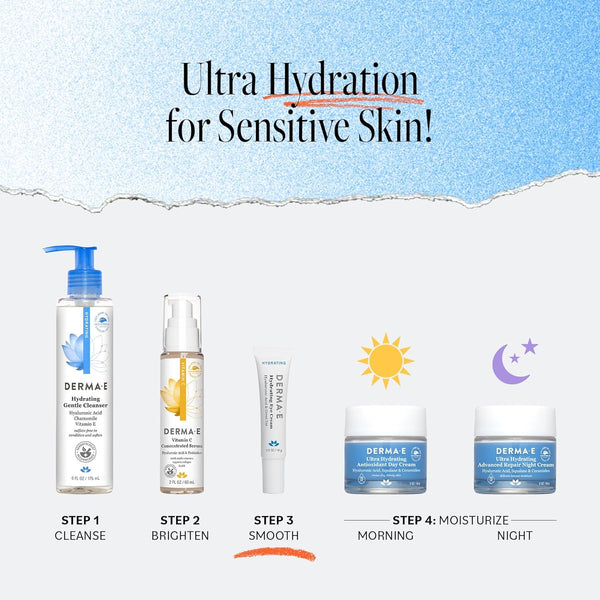 Derma E Hydrating Eye Cream â Firming and Lifting Hyaluronic Acid Treatment - under Eye and Upper Eyelid Cream Reduces Puffiness and Appearance of