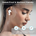 Beleth New Earset Pro1 In-Ear Bluetooth TWS Headphones, Medium Size, White - Includes Cable, Eartips, and Manual