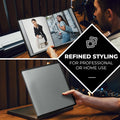 Dunwell Photo Album 8X10 (Silver) with Black Mounting Paper, 8 X 10 Photo & Art Portfolio Presentation Book, 24 Sleeves, Displays 48 Pages,