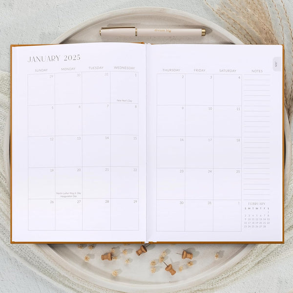 Beautiful 2025 Daily Planner - 7" X 10" Planner for Women or Men with Weekly & Monthly Spreads for Easy Planning - Beautiful Calendar Book to