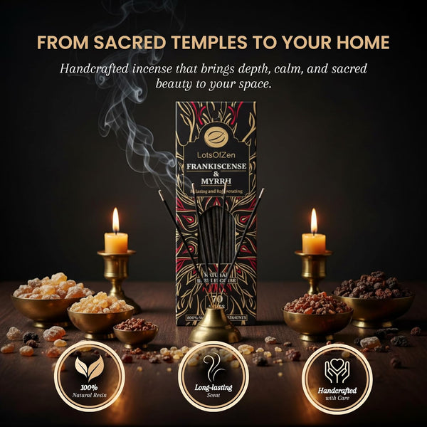 Frankincense and Myrrh Incense Sticks Smudge Kit (70 Pcs) â 1-Hour Burning Spiritual Incense Sticks for Bad Energy Cleansing Kit