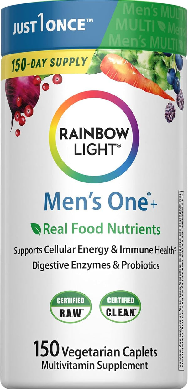 Rainbow Light Mens One High Potency Daily Multivitamin, Vegetarian, 150 Ct., Package May Vary