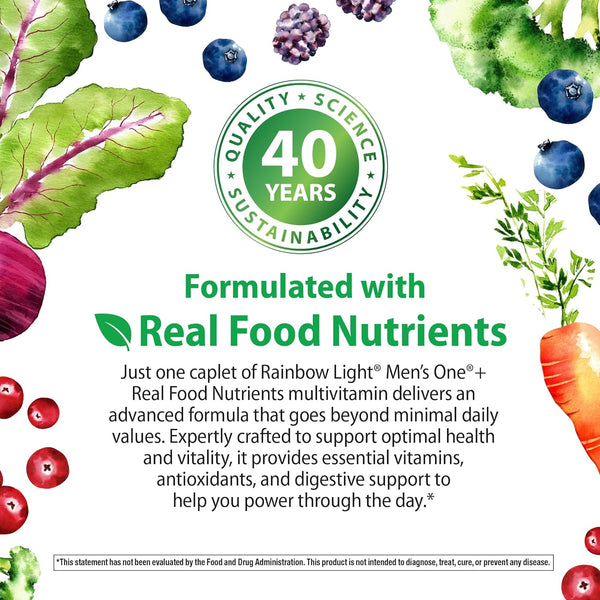 Rainbow Light Mens One High Potency Daily Multivitamin, Vegetarian, 150 Ct., Package May Vary