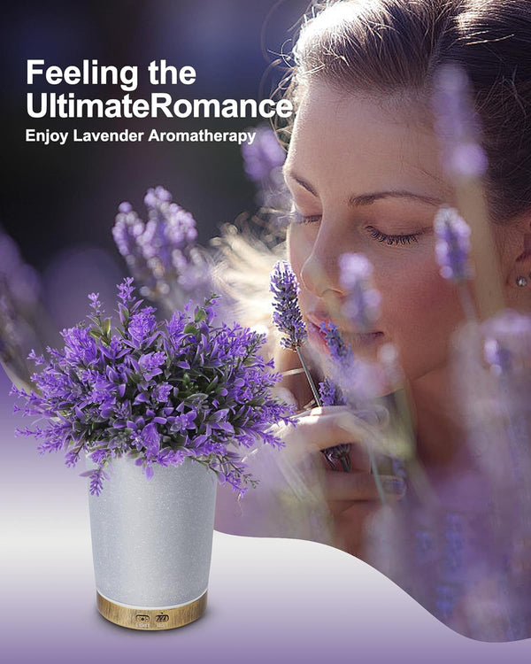 Essential Oil Diffusers, 150Ml Aromatherapy Diffuser, Lavender Plant Potted Cold Mist Humidifier, Ultrasonic Diffuser for Home Office, Super Quiet