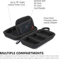 Ginsco Hard Shell Protection Case Electronic Accessories Organizer Pouch for MacBook Air/pro Adapter Chargers Cables Power Bank, for Sandisk