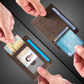 Travelambo Slim Wallet Front Pocket Minimalist Leather RFID Blocking Medium Size