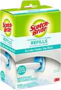 Scotch-Brite Disposable Toilet Scrubber Refills, Removes Rust & Hard Water Stains, 10 Disposable Refills Blue 10 Count (Pack of 1)