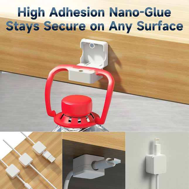 6 Pack Magnetic Cable Clips Cord Holder Charger Organizer Office Accessories under Desk Wire Management Phone Charging C