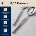 FORTESSA Royal Pacific 18/10 Stainless Steel Flatware, 5 Piece Place Setting with Table Knife, Forks and Spoons (Service for 1), Dishwasher Safe,