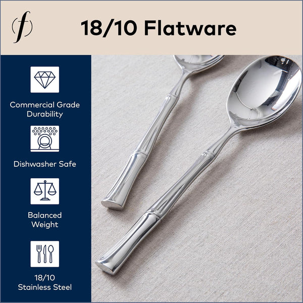 FORTESSA Royal Pacific 18/10 Stainless Steel Flatware, 5 Piece Place Setting with Table Knife, Forks and Spoons (Service for 1), Dishwasher Safe,