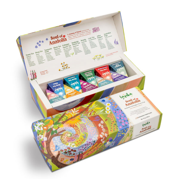 Lazika Tea Variety Pack with Lovely Presentation Box, Black, Green and Herbal Tea Sampler Gift Set, 10 Counts, Premium Collection with Pyramid
