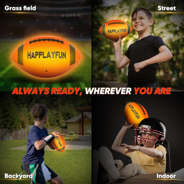Light up Football Gifts for Boys 8-12: LED Youth Glow in the Dark Footballs Size 6 Kids Games Cool Toys 8-13, Sports and Outdoor Birthday Gifts