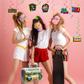 YAROMO 80S 90S Party Favors Birthday Supplies, Hip Hop Theme Gift Neon Earrings Glasses Gloves Necklace Slap Bracelet Neon Hair Scrunchies 80S 90S
