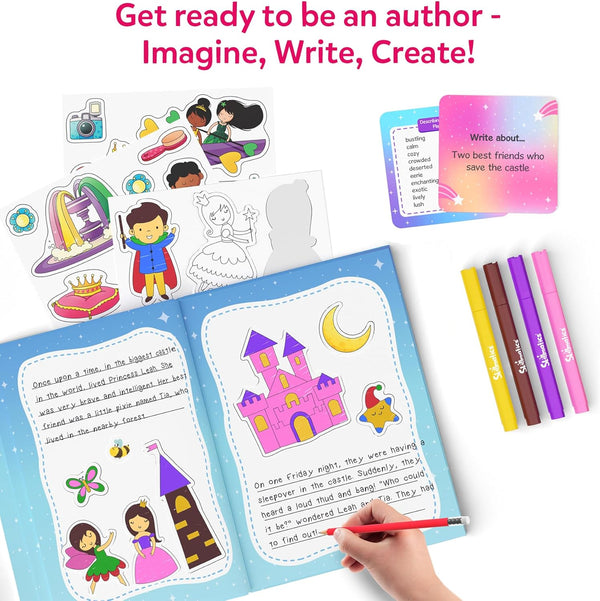 Skillmatics Storybook Art Kit - Create Fairytale Stories, DIY Craft & Writing Kit with 300+ Stickers, Scrapbooking & Journal Activity, Gifts for