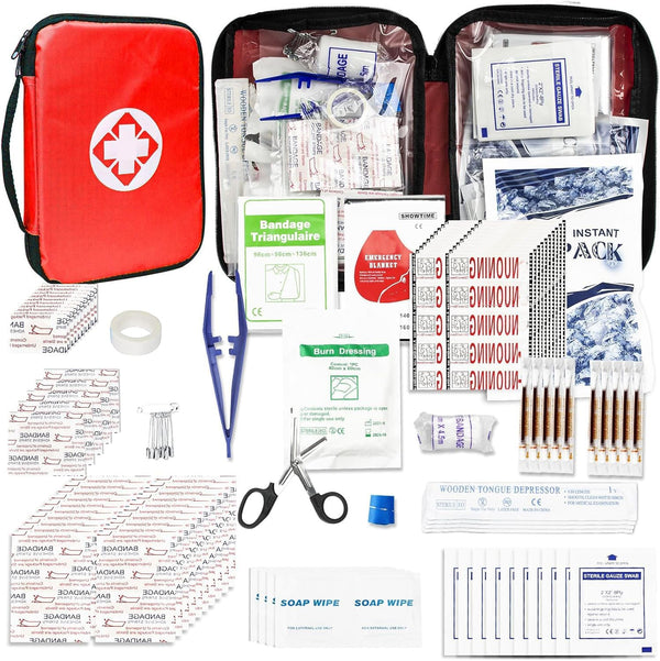Travel-First Aid-Kit Car-Home 300PCS Survival-Kit Outdoor-Adventure - Small Portable Red Emergency Essential Sets Office Hiking Camping Business