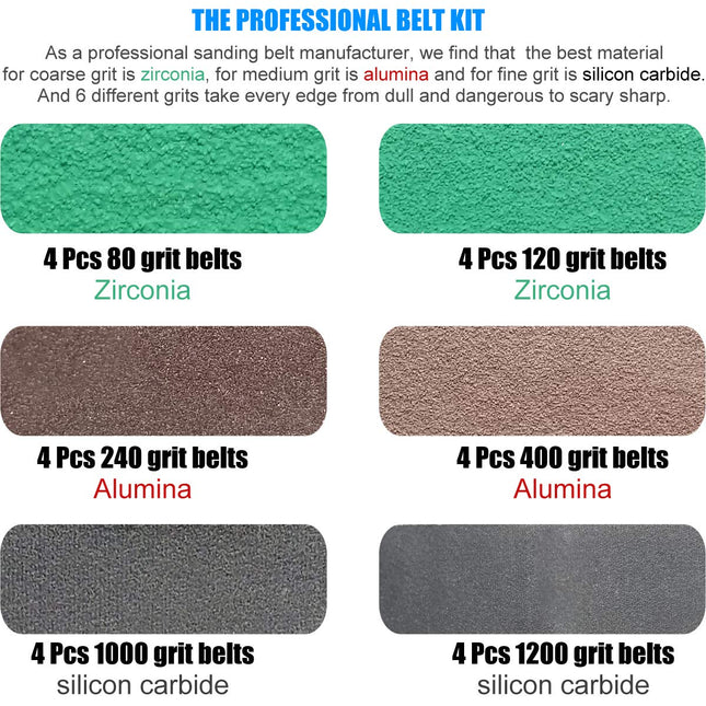 24 Pcs 1/2" X 12" Replacement Belt Kit for Work Sharp Original Knife & Tool Sharpener and Combo Knife Sharpener (WSKTS &