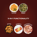 Ninja Air Fryer, Roast, Bake, Air Fry, Roast, Broil, Reheats, & Dehydrates, 4-In-1, Fries, Frozen Food, Veggies, and Juicy Meat, Less Oil, Easy