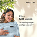 Miracle Made® Wash Cloth - Sky Bkue 13 X 13 Inches - Premium 100% Long Staple Silver Ion Cotton Bath Towel Cloth - Ultra Soft Plush Fade Resistant Highly Absorbent Quick Drying Bath Sheet