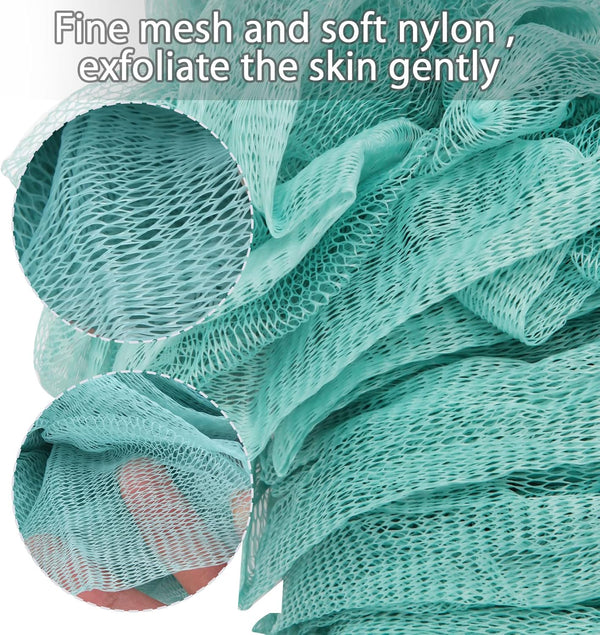 Back Scrubber for Shower, Qewro Loofah on a Stick as Shower Brush Exfoliating Body with Long Handle, Loofah Sponge Mens Loofah Bathing Accessories