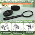 Silicone Back Scrubber, Soft Silicone Loofah with Handle, Gentle Exfoliating Back Scrubber, Back Brush Bath Brush with Two Dual-Side & Detachable