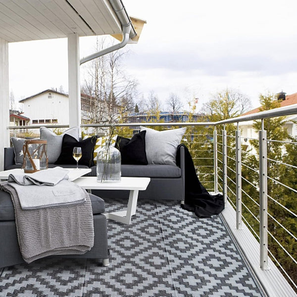 SAND MINE Waterproof Outdoor Rug 4X6 Ft, Reversible Mats, Modern Area Rug, Large Floor Mat and Rug for Outdoors, RV, Patio, Backyard, Deck,