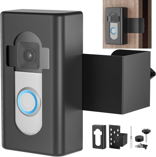 Anti-Theft Video Doorbell Mount,Ahbteym Mount No Drill Bracket Holder Accessories for Apartment Home Rentals Compatible with Ring Video Doorbell