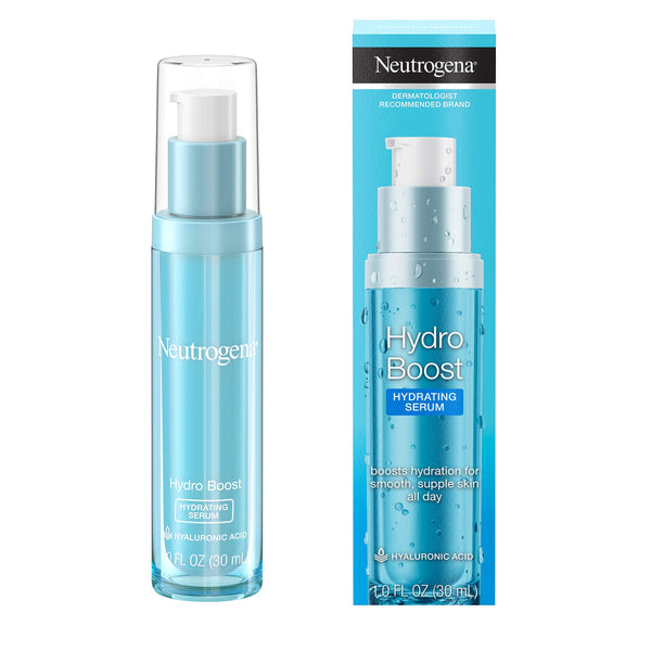 Neutrogena Hydro Boost Hydrating Hyaluronic Acid Serum, Oil-Free and Non-Comedogenic Face Serum Formula for Glowing Complexion, Oil-Free &