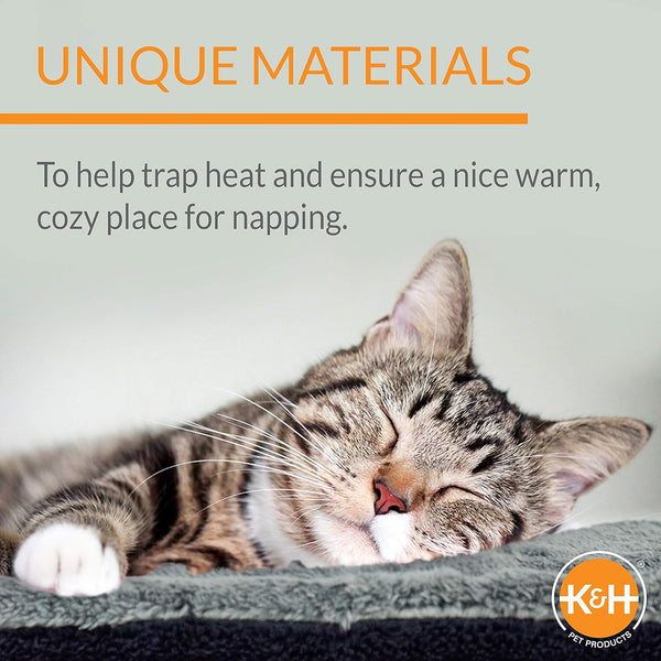 K&H PET PRODUCTS Self-Warming Cat Bed Pad, Self Heating Pad for Outdoor Cat Houses, Warming Mat for Indoor Pet Beds & Furniture, Reversible