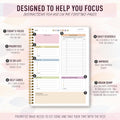 ADHD Daily Planner - Productivity Planner & Undated Task Management Organizer for Neurodivergent Adults, Focused Planners for Men & Women - B5