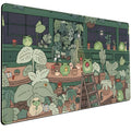 Cute Frog Kawaii Green Desk Decor Mat, Large Gaming Mouse Pad for Computer Keyboard Laptop, Home Office Accessories for Girl (31.5X15.7 In)-With