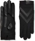 Isotoner Women'S Spandex Shortie Touchscreen Gloves - Waterproof Winter Gloves - Chic Chevron Design - Ideal for Driving and Daily Use,