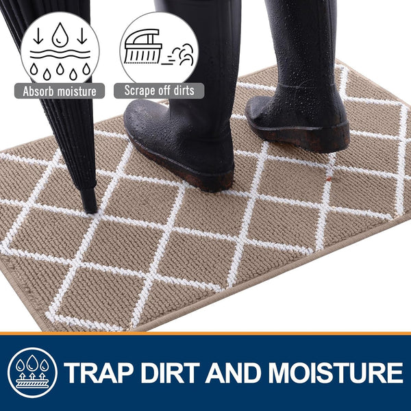 Finchitty Indoor Door Mat, Dirt Resistant and Absorbent, Low-Profile, Non-Slip, Washable inside Floor Mats for Front Door, Back, and Entrance, 32
