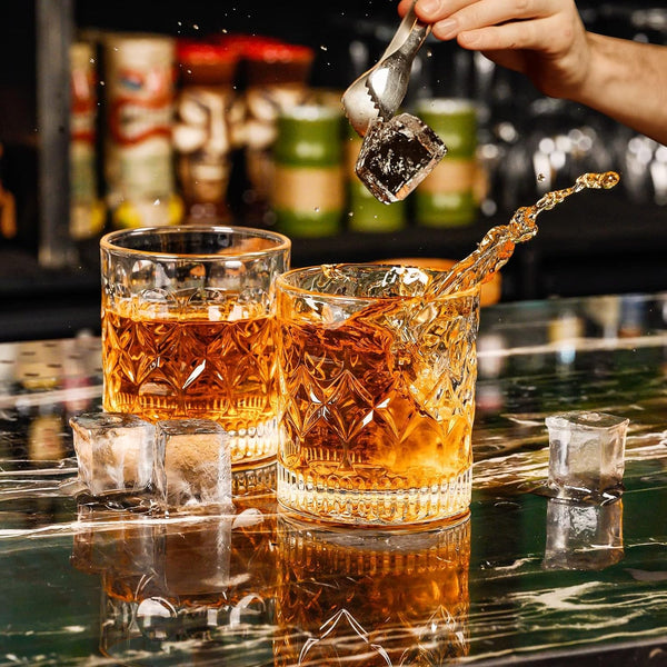 PARACITY Whiskey Glasses Set of 2,Christmas Gift, Old Fashioned Glasses, Rocks Glasses, Bourbon Glasses, Suitable for Use in Bars, Parties, and