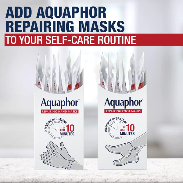 Aquaphor Repairing Foot Masks, Moisturizing Socks for Dry Feet, Hydrating Foot Care Treatment with Avocado Oil and Shea Butter, Pack of 6 1 Count