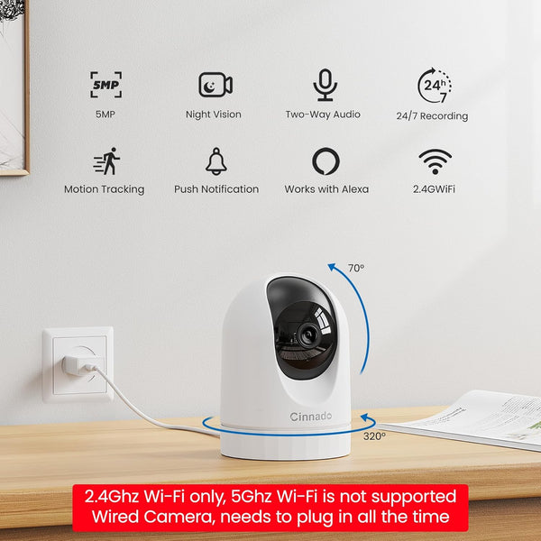 Security Camera Indoor-2K 360Â° Wifi Cameras for Home Securityï¼Pet/Dog/Baby Camera with Phone App, 2-Way Audio, Night Vision, 24/7 SD Card Storage,