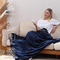 Tefici Electric Heated Blanket Throw, Super Cozy Soft 2-Layer Flannel 50" X 60" Heated Throw with 6 Heating Levels & 4 Hours Auto Off, Machine