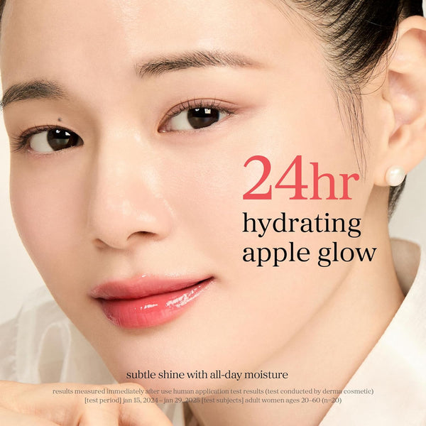 NOONI Korean Vegan Appleseed Lip Oil - Appleberry | Long-Lasting, Moisturizing, Plumping, Revitalizing for Dry Lips, Waterproof, No Peel Off,