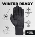 Tough Outdoors Running Gloves - Touch Screen Ski Glove Liners - Men'S Winter Gloves - Glove Liners for Cold Weather