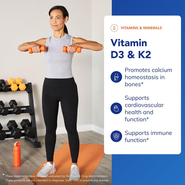 Pure Encapsulations Vitamin D3 & K2 | Bone and Vascular Health Support | 120 Capsules*