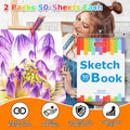 9" X 12" Sketch Book, 2-Pack 50 Sheets Spiral Bound Art Sketchbook, Acid Free Artist Drawing Book Paper, Art Supplies for Adults Kids, Craft