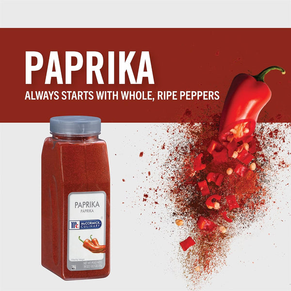 McCormick Culinary Paprika, 18 oz - One 18 Ounce Container of Sweet Paprika Seasoning, Perfect with Chicken, Pork, Beef Marinades and Dressings 18