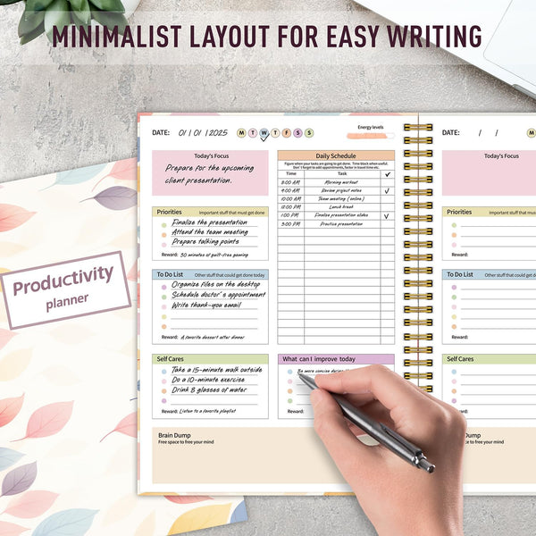 ADHD Daily Planner - Productivity Planner & Undated Task Management Organizer for Neurodivergent Adults, Focused Planners for Men & Women - B5