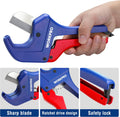 WORKPRO Ratchet PVC Pipe Cutter, Up to 1-5/8", Plastic Pipe and Tubing Cutter for PEX, PVC, PPR, and Plastic Hoses, High-quality Aluminum