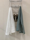 Extra Long Exfoliating Shower Towel Washcloth (Medium Exfoliate) - Dark Gray & Bone - (2 Pack)